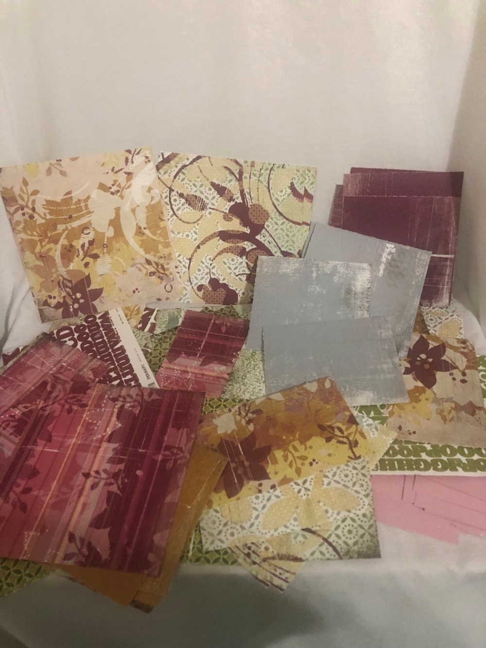 Scrapbook Paper Cut in Different Sizes of Rectangles